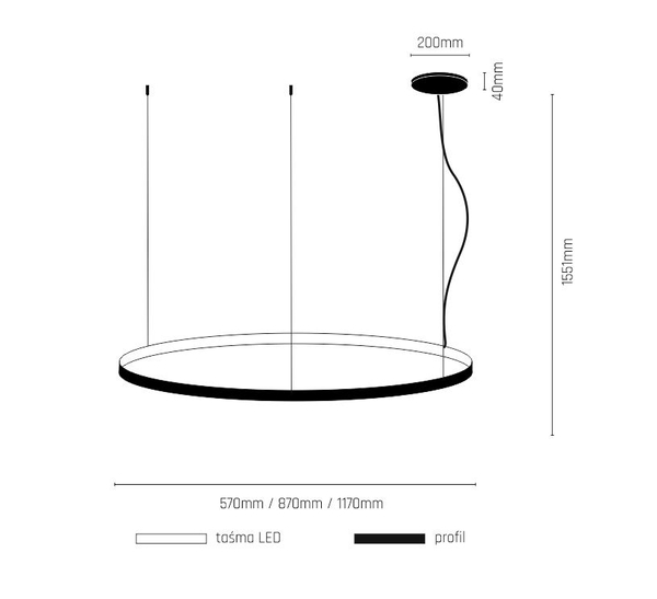 Lampa wisząca ring Agari 5344 Shilo LED 76W 3000K do salonu złoty