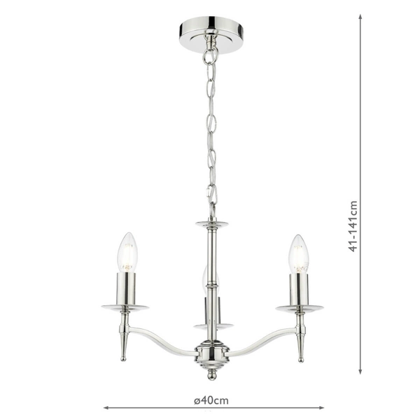 Potrójna lampa wisząca Marble MAR5338-EH Dar Lighting do kuchni na łańcuchu srebrna