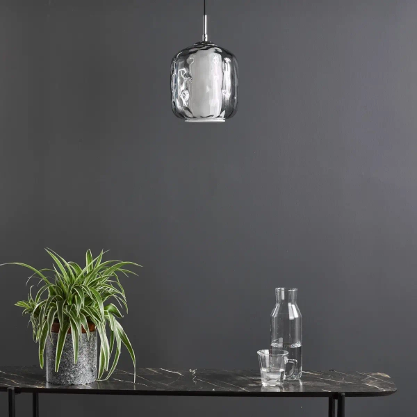 Wisząca szklana lampa Majella MAJ0150 do jadalni przydymiony chrom