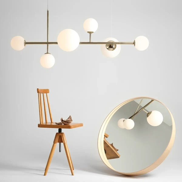 Modernistyczna lampa DIONE 1092K30 Aldex wisząca nad stół złota