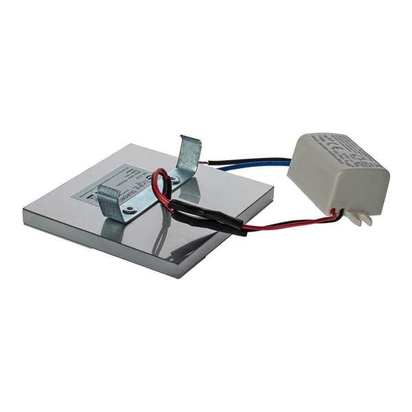 Lampa schodowa ścienna Quadro EKS0965 LED 0,6W 6500K płytka biały srebrny