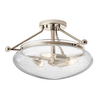 Lampa sufitowa szklana Belle QN-BELLE-SF-PN Quintiesse do jadalni nikiel