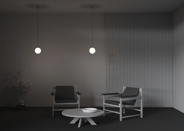 Zwisowa lampa ball Luna P039PL-5W4K-10INS-B Maytoni LED 5W 4000K biała czarna