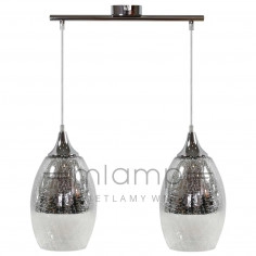 Lampa wisząca CELIA 32-51578 szklana zwis sufitowa krople łezki chrom