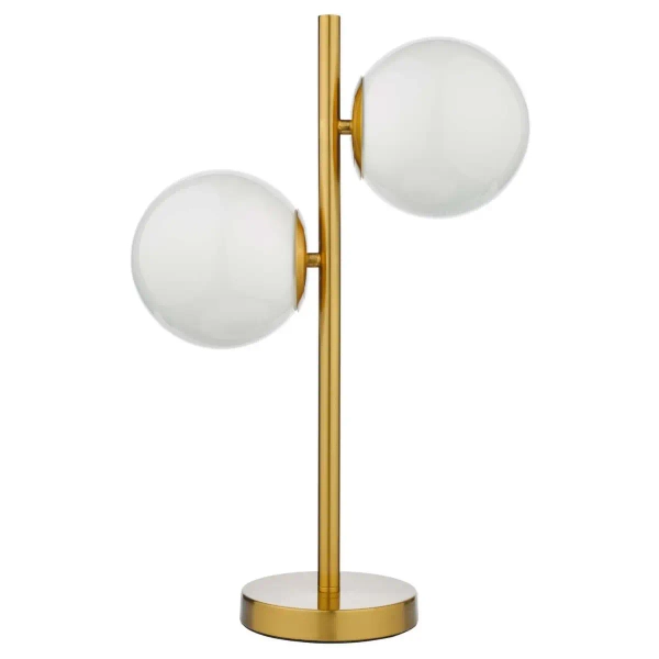 Okrągła stołowa lampa Bombazine BOM4235 do sypialni mosiądz biała