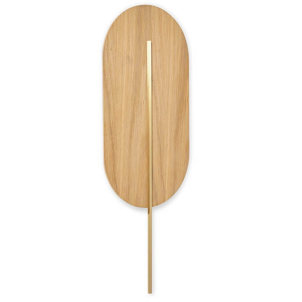 Lampa ścienna do jadalni Rokke RKW21030 drewniana eco brązowa mosiądz