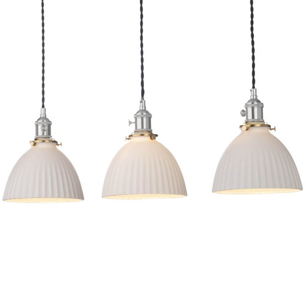 Potrójna lampa wisząca Hadano HAD3661-09 ceramiczna chrom biały