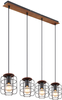 Lampa wisząca Willa 54037-4H klatki na listwie czarne