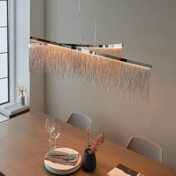 Wisząca lampa nad stół Orphelia 97219 Endon LED 31,2W 3000K wodospad chrom