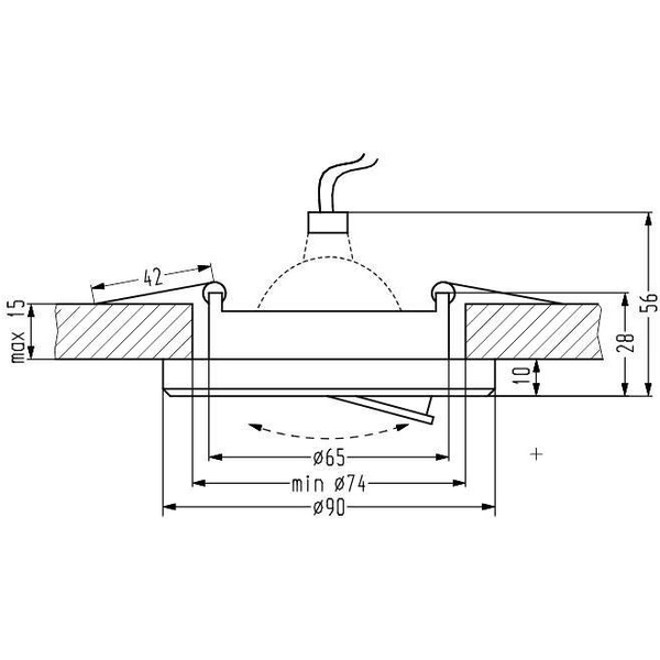Minimalistyczne oczko sufitowe Ssu regulowana lampa czarna