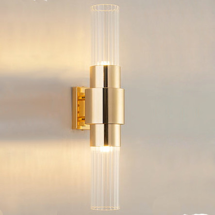 LAMPA ścienna CGGLASSTUBE COPEL szklana OPRAWA tuba kinkiet polerowany mosiądz