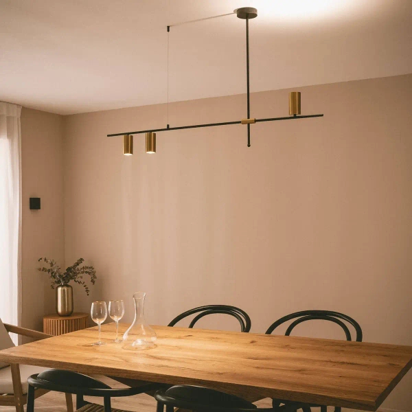 Nowoczesna lampa wisząca Cazzata ABR-LWL-CAZZ-Z tubki metalowe złote czarne