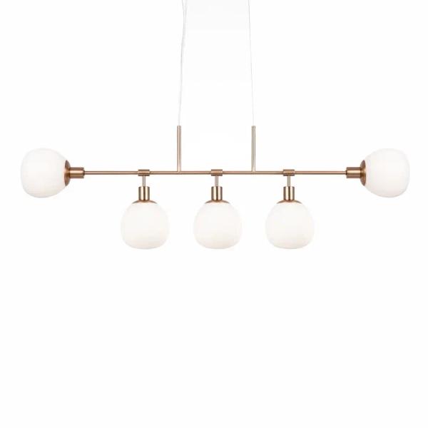 Molekułowa lampa wisząca Erich MOD221PL-05G kulista biała złota