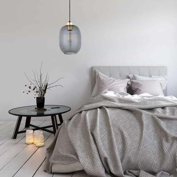 Owalna lampa wisząca Omega 4572 TK Lighting szklana czarna przydymiona