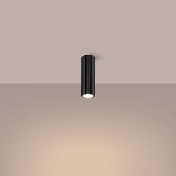 Lampa podłużna sufitowa KARBON SL.1569 ryflowana tuba czarna