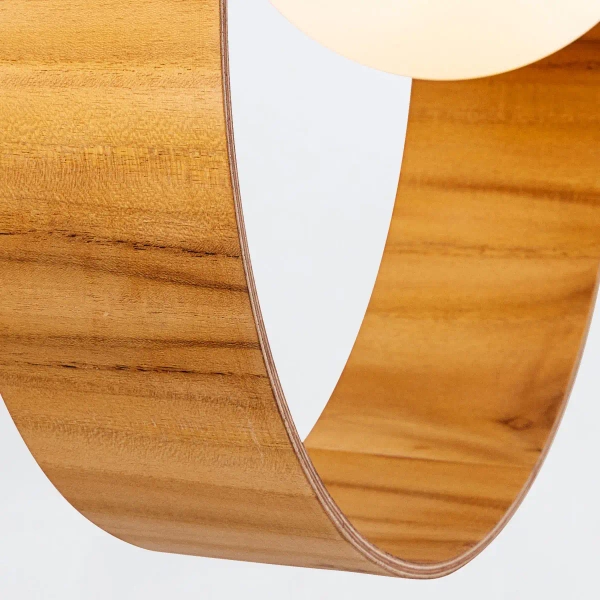 Okrągła lampa wisząca Sfera QN-SFERA-1P-TEAK szklana kula brązowy biały
