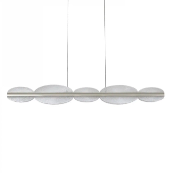 Lampa wisząca glamour nad stół kryształ aluminiowa POND AZ6782 LED 58W 3000K szampańska