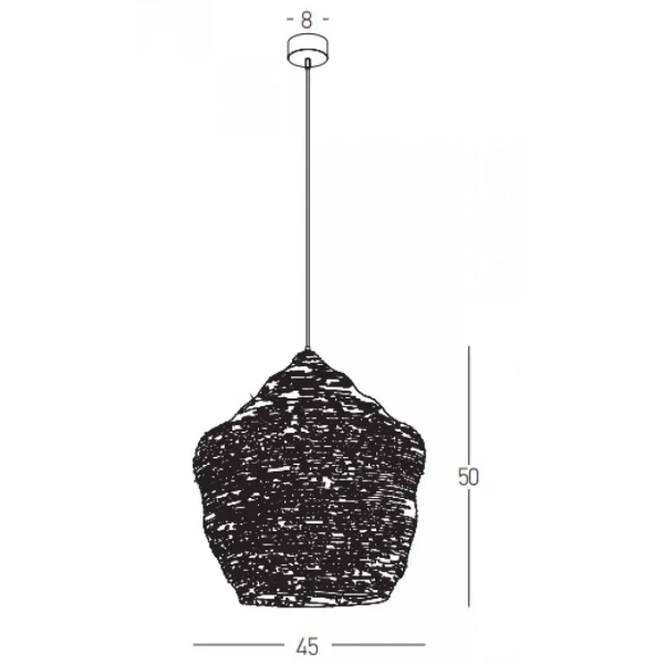 Naturalna wisząca lampa 22161 pleciona boho brązowa