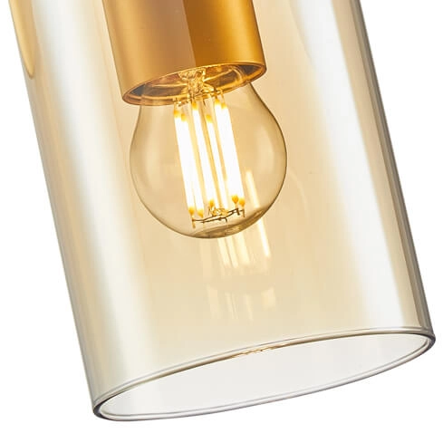 Szklany kinkiet ruchomy Nanesma lampa złota bursztynowa