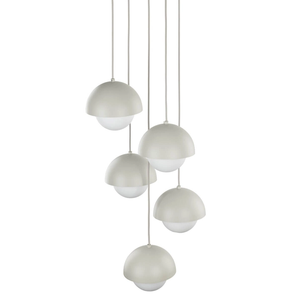 Lampa kaskadowa zwisająca Bono 10214 do sypialni kule beżowa biała