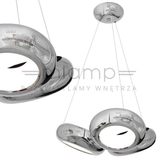 Wisząca LAMPA futurystyczna MERCURIO ML329 Milagro metalowa OPRAWA zwis LED 36W pierścienie circles chrom