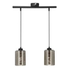 Wisząca lampa szklana tuba COX 32-53879 do salonu chrom czarny