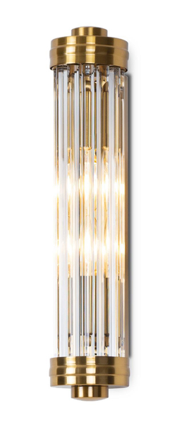 Kinkiet LAMPA ścienna FLORENCE W0240 Maxlight szklana OPRAWA okrągła glamour mosiądz przezroczysta