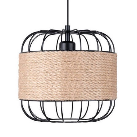 Wisząca lampa naturalna Fost SL.1252 druciana metalowa czarna