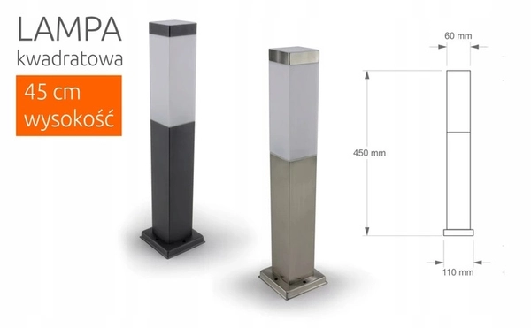 Kwadratowy słupek zewnętrzny Primi M 6937 SuperLED IP44 chrom