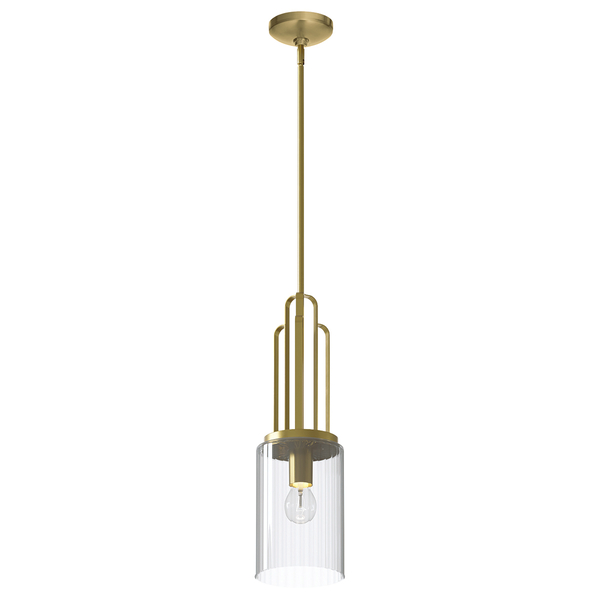Zwisowa lampa QN-KIMROSE-MP-BNB klosz tuba mosiądz