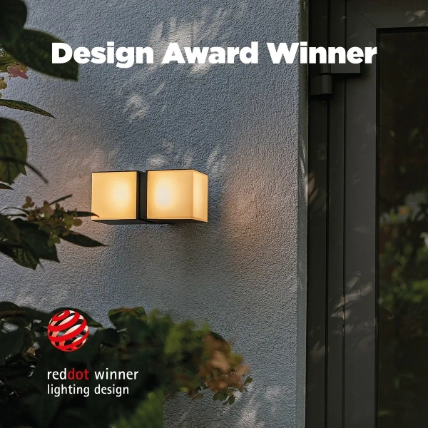 Zewnętrzna LAMPA elewacyjna CUBA 5193801012 Lutec regulowana OPRAWA kinkiet LED 23W 3000K metalowy IP54 czarny