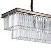 Prostokątna lampa wisząca Sparke Double MP0097B Step kryształki brąz