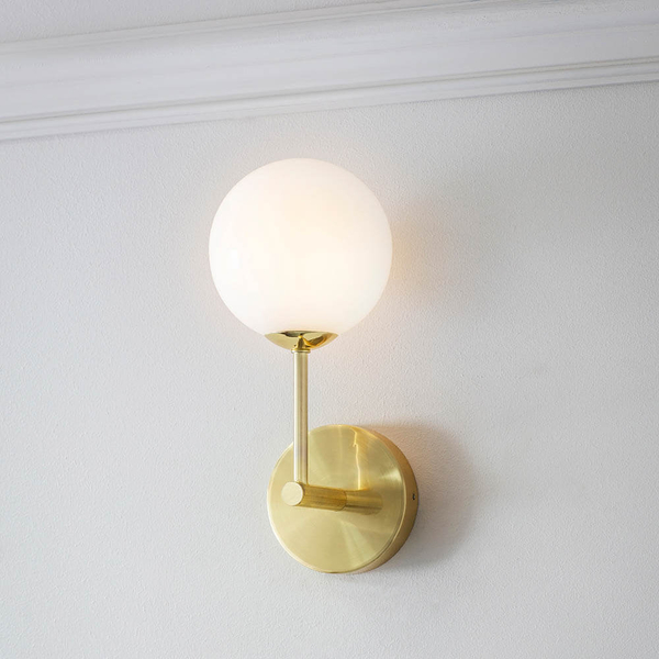 Kulista lampa przyścienna Otto 75960 mosiądz przezroczysty