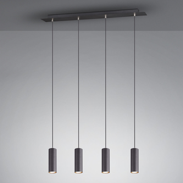 Wisząca lampa loftowa VANTOS DL432312400 Trio tubki do jadalni czarny