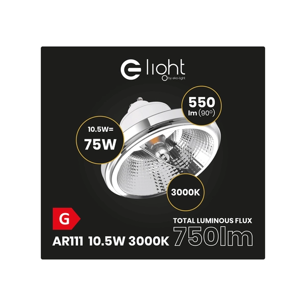 Żarówka GU10 AR111 LED 10,5W 3000K biała z odbłyśnikiem