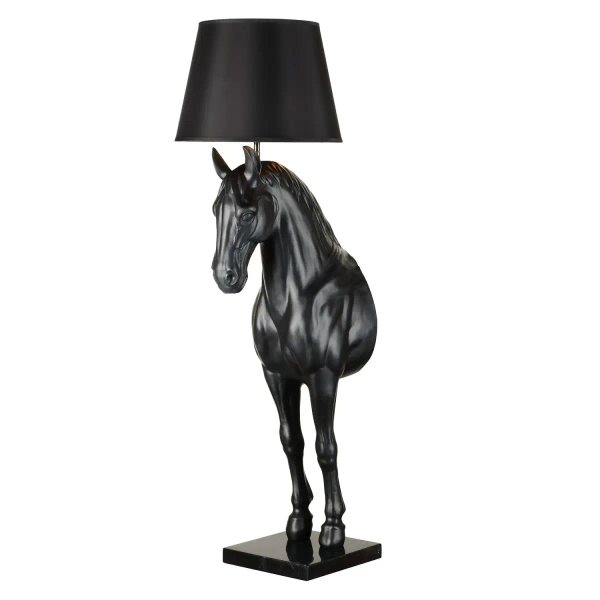 Lampa stojąca HORSE MF1237-600 czarna złota włókno szklane dekoracyjna E27 do sypialni