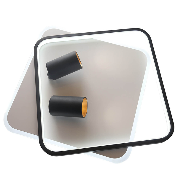 Kwadratowy plafon Parma LP-0612/2C Square BK tubki czarne białe