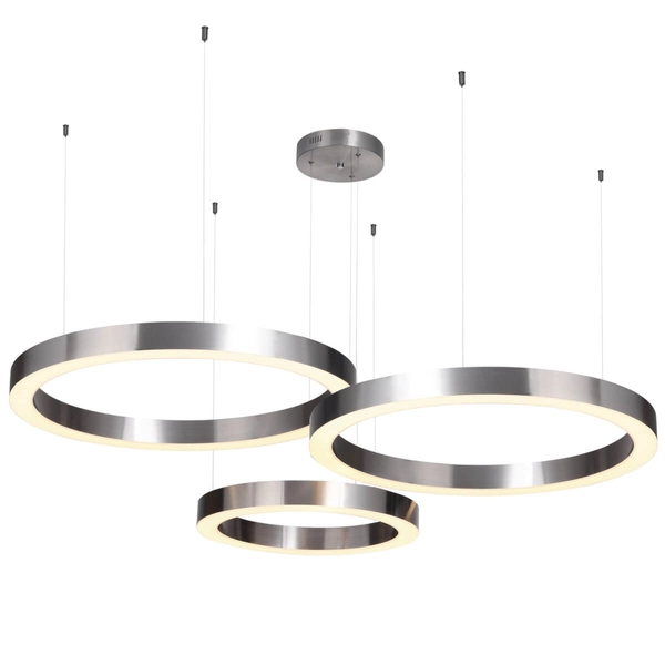 Zawieszana lampa CIRCLE ST-8848-60+60+80 nickel LED 85W 3000K ring srebrna