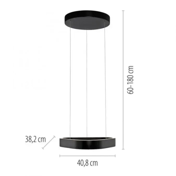 Regulowana lampa wisząca Q-STRETTO czarna 2689-18 1xLED 32W 2200-5000K na pilot