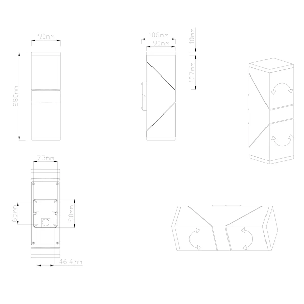 Kinkiet ścienny do holu Avon 270660242 Trio LED 7W 3000K IP54 antracyt