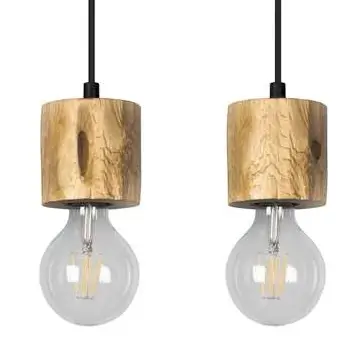 Rustykalna LAMPA wisząca PINO 71689304 Spotlight drewniana OPRAWA ekologiczny ZWIS na listwie sosna bejcowana czarny