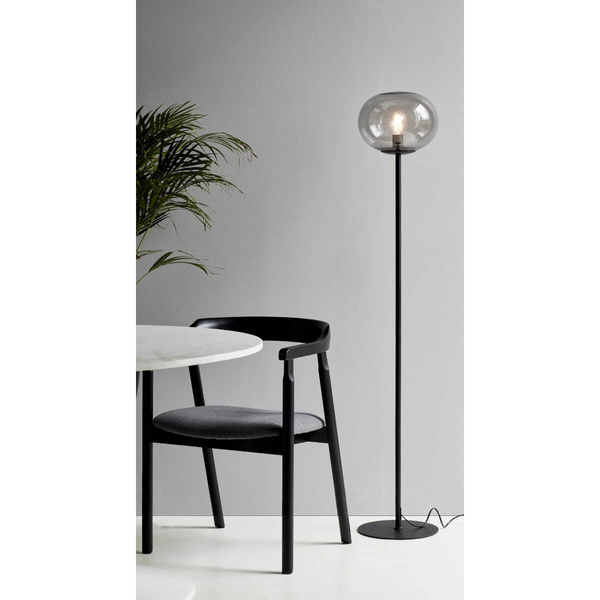 Kulista lampa podłogowa Alton 2010514047 szklana czarny przydymiony
