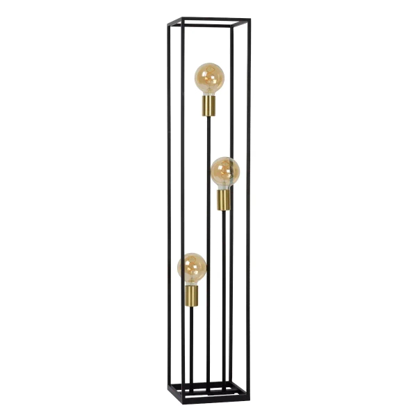 Prostokątna lampa podłogowa RUBEN 00724/03/30 Lucide czarny złoty