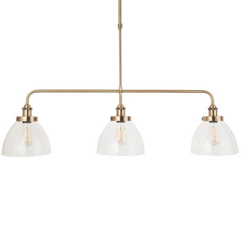 Sufitowa lampa potrójna Hansen 103014 szklana metalowa mosiądz