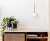 LAMPA wisząca LAMIA 11035103 Kaspa modernistyczna OPRAWA szklana ZWIS kula ball chrom biała