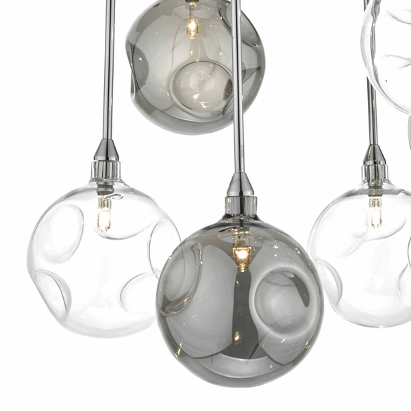 Salonowa lampa wisząca Quinn QUI0610 Dar Lighting kule szklane dymione chrom