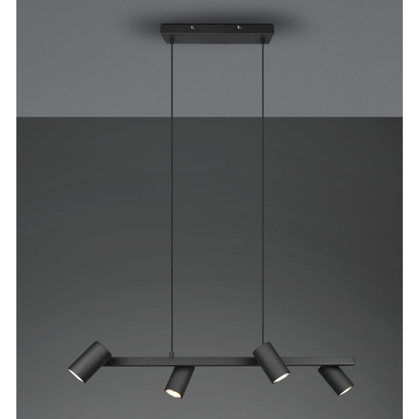 Wisząca lampa loftowa VANTOS DL432302400 Trio regulowana tubki czarny