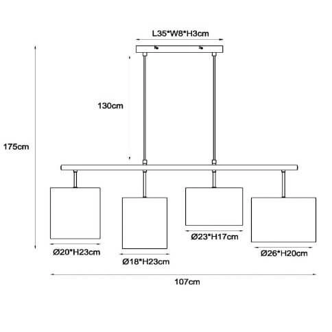 Abażurowa lampa sypialniana Maya 45409/04/38 beżowy czarny