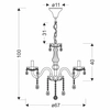 Lampa zawieszana Cristallo 38-30337 kryształowa chrom transparentna