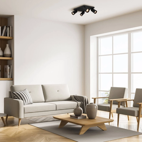 Sufitowa lampa Nesto SPL-23436-4S-BK Italux do salonu tubka metalowa czarna